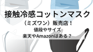 夏用冷感接触コットンマスクミズワンの購入方法